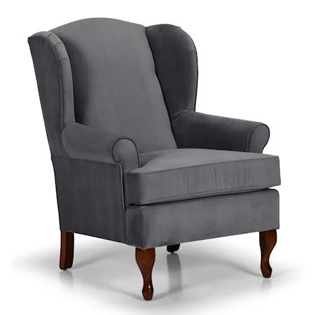 Traditional Wing Chair with Cabriole Legs